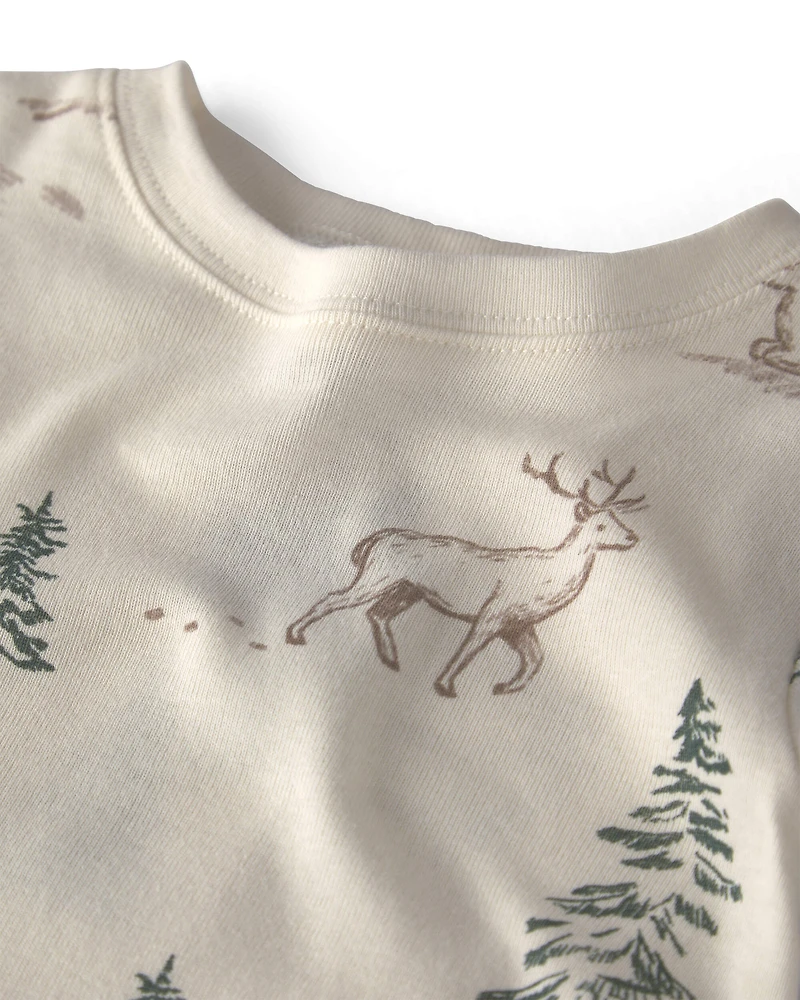Kids 2-Piece Organic Cotton Pyjamas Reindeer Forest