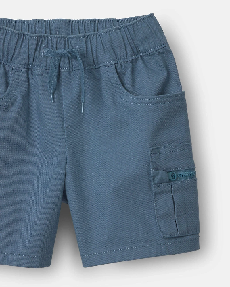 Toddler Boy Cargo Short with Zipper Pocket - Slate