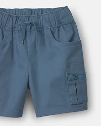 Toddler Boy Cargo Short with Zipper Pocket - Slate