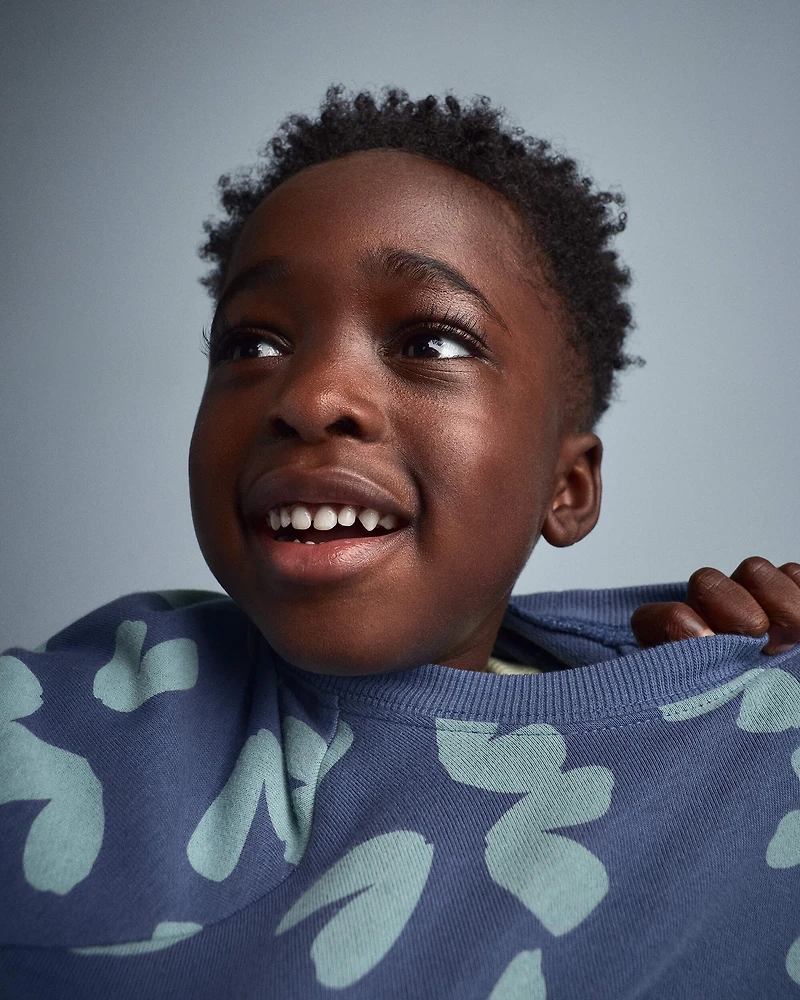 Toddler Otter Sweatshirt™ with Pockets Abstract Print - Slate Blue