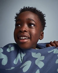 Toddler Otter Sweatshirt™ with Pockets Abstract Print - Slate Blue