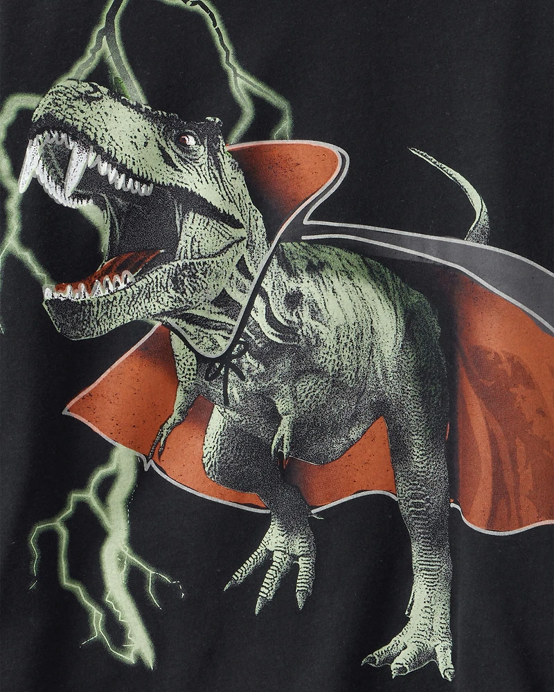 Kid Vampire Dinosaur Long-Sleeve Graphic Tee