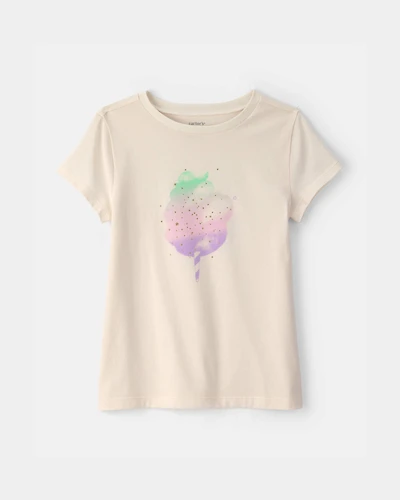 Girls Cotton-Candy Graphic Tee - Cream