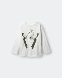 Toddler Skiing Squish Long-Sleeve Relaxed Graphic Tee - Cream