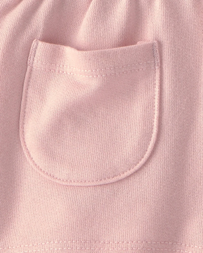 Baby Girl 2-Piece Floral Ruffle Top & Short Set - Pink