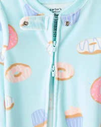 Baby Girl Donuts DreamPlush Long-Sleeve Snug Fit 1-Piece pyjamas - Blue