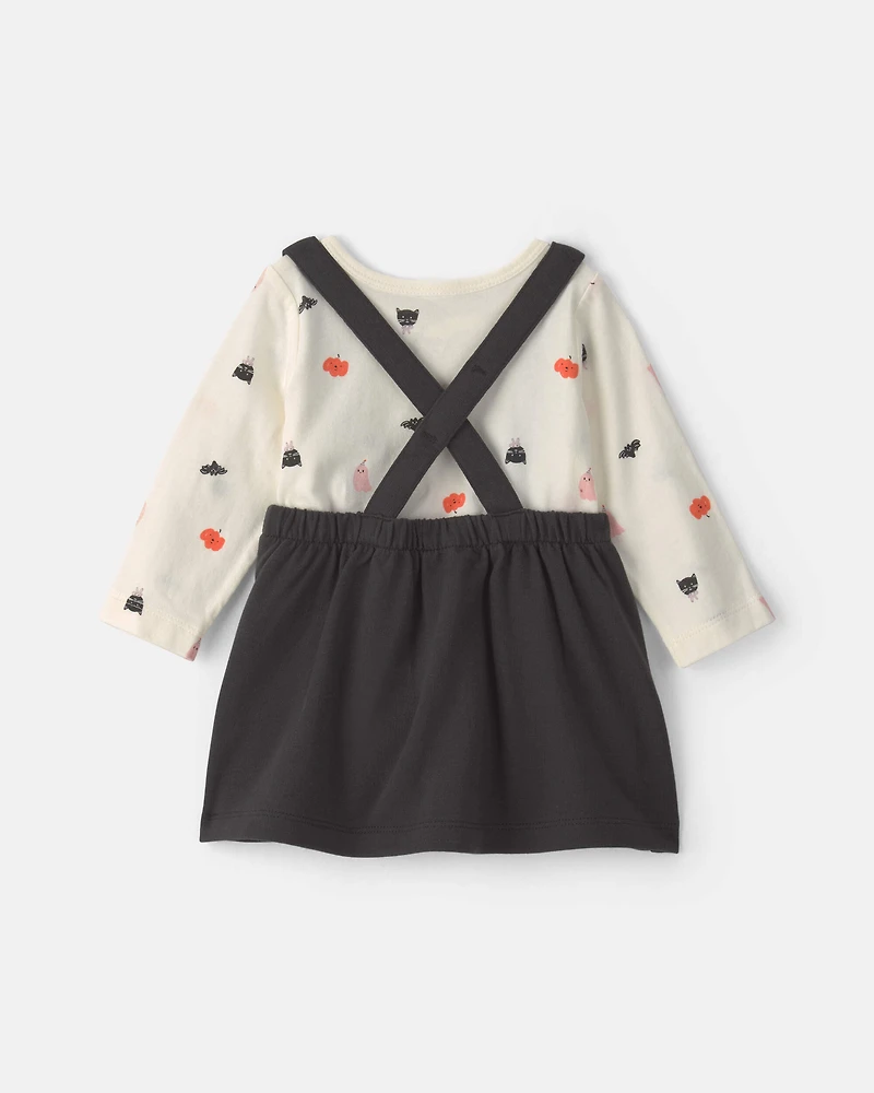 Baby Girl 3-Piece Halloween Long-Sleeve Dress Set - Black