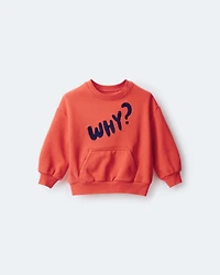 Toddler Why? Graphic Pullover Sweatshirt - Orange