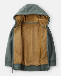 Boys Long-Sleeve Hooded Zip-Up Jacket - Green