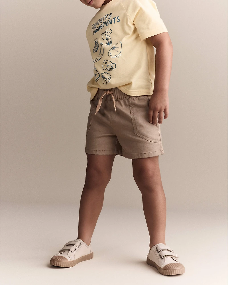 Toddler Boy Standard Short with Pockets - Khaki