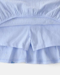 Toddler Girl 2-Piece Floral Top & Skort Set - Blue