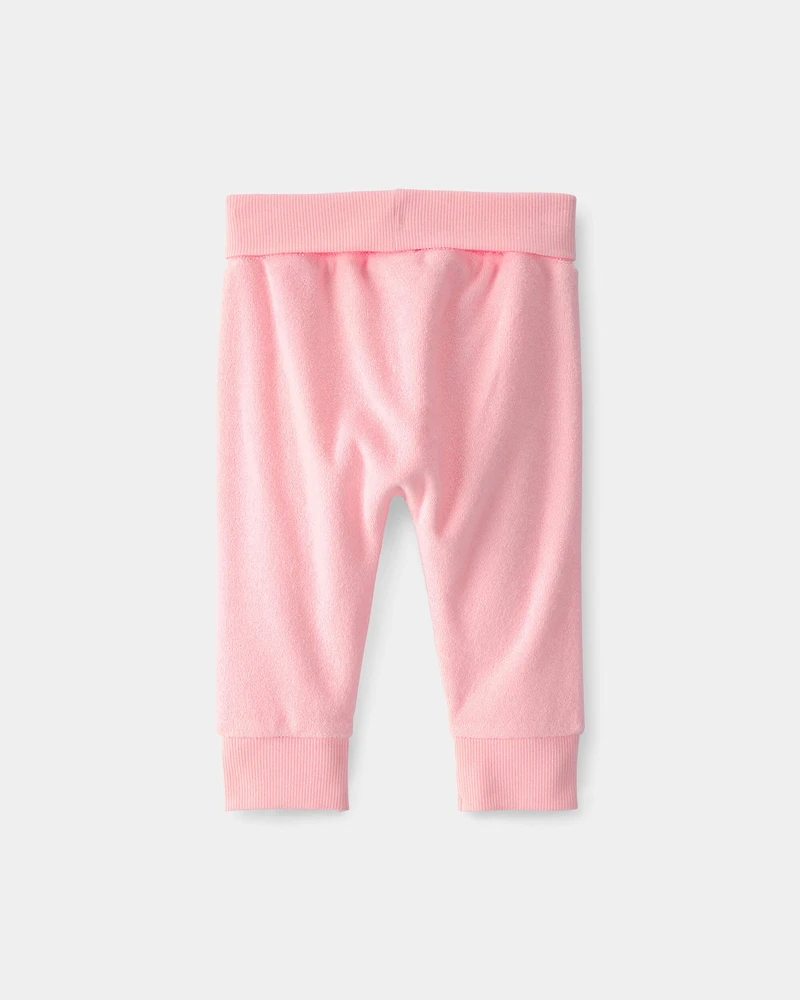Baby Girl Terry Pants - Pink