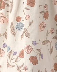 Baby Girl Floral Sleeveless Dress - White