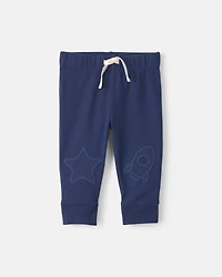 Baby Boy 2-Piece 'Little Man On a Mission' Space Long-Sleeve Bodysuit & Pant Set - Navy Blue