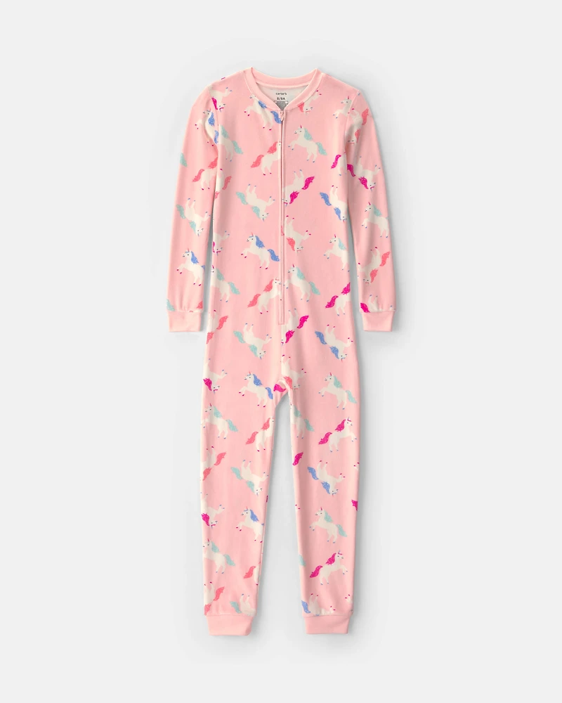 Girls 1-Piece Unicorn DreamPlush Snug Fit Pyjama - Pink