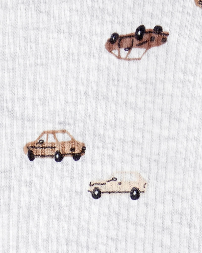 Baby Boy Car 2-Way Zipper Textured Sleeper