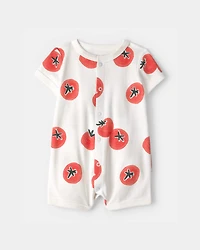 Baby Boy Tomato Romper - White