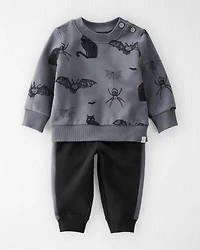 Baby 2-Piece Fleece Set Made with Organic Cotton Spooky Night Print