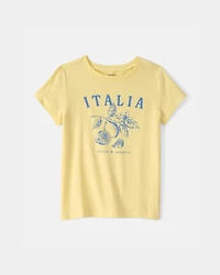 Girls Italia Lemon Graphic Tee - Yellow