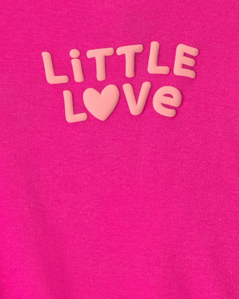 Baby Girl 'Little Love' Heart Sleeveless Romper - Fuchsia