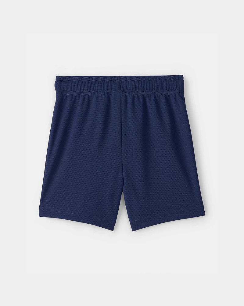 Toddler Boy Mesh Active Shorts - Blue