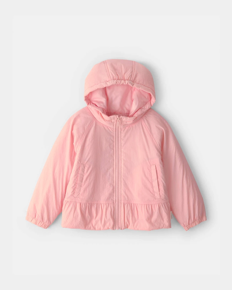 Girls Mid Weight Peplum Jacket - Pink