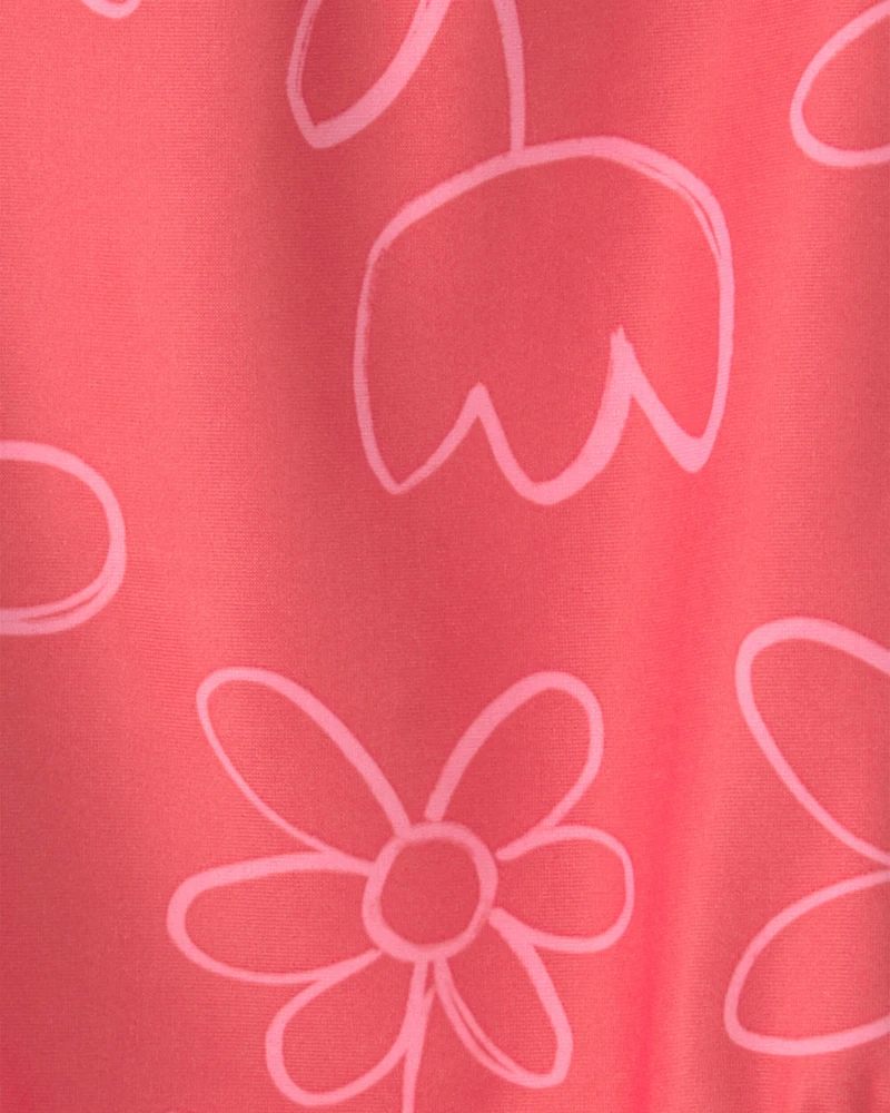 Baby Girl Floral 1-Piece Swimsuit - Red