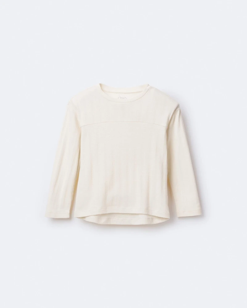 Toddler Girl Pointelle Long-Sleeve Top - Cream