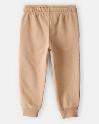Toddler Boy Construction French Terry Jogger - Tan