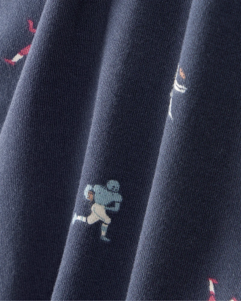 Baby Boy 2-Piece Football Print PurelySoft Long-Sleeve Multipack Bodysuits - Navy/Grey