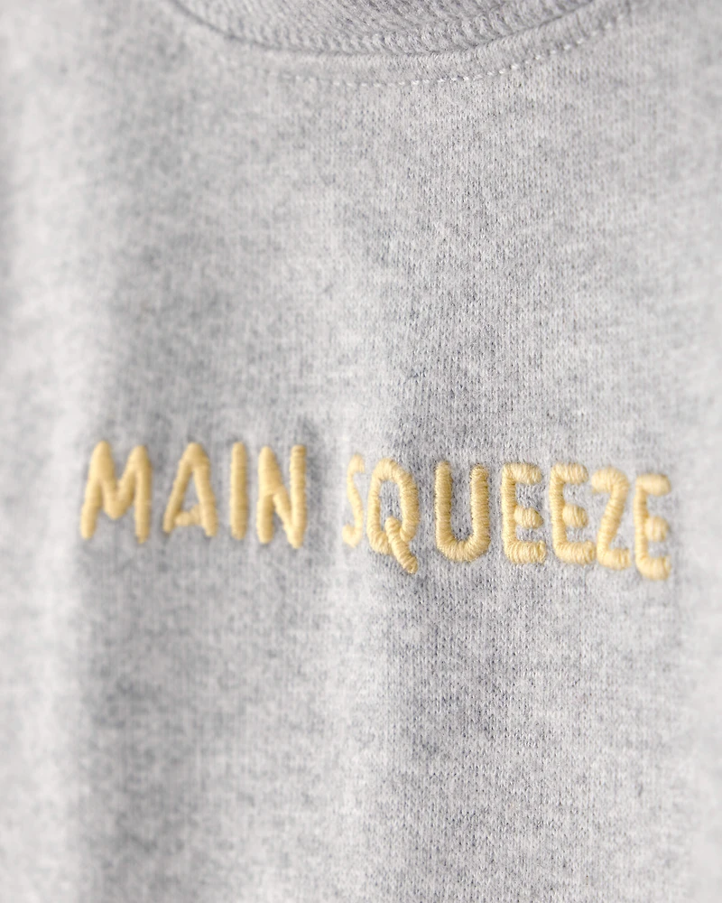 Baby Boy 'Main Squeeze' Short-Sleeve Hooded Romper - Grey