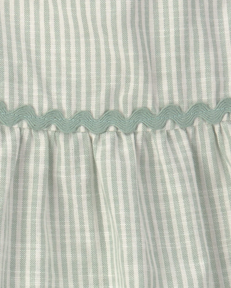 Baby Girl 2-Piece Striped Top & Pant Set – Green