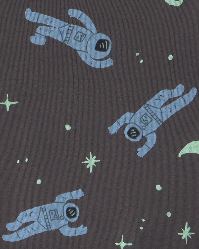 Toddler Boy 4-Piece Astronaut 100% Cotton Snug Fit Pyjama Set - Blue/Black
