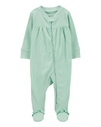 Baby Textured 2-Way Zip Sleeper Pyjamas