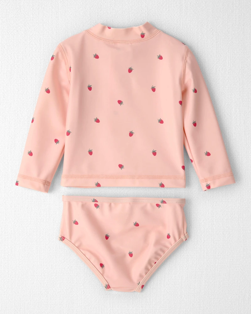 Baby Girl 2-Piece Recycled Rashguard Swimsuit Set Blissful Petals Print