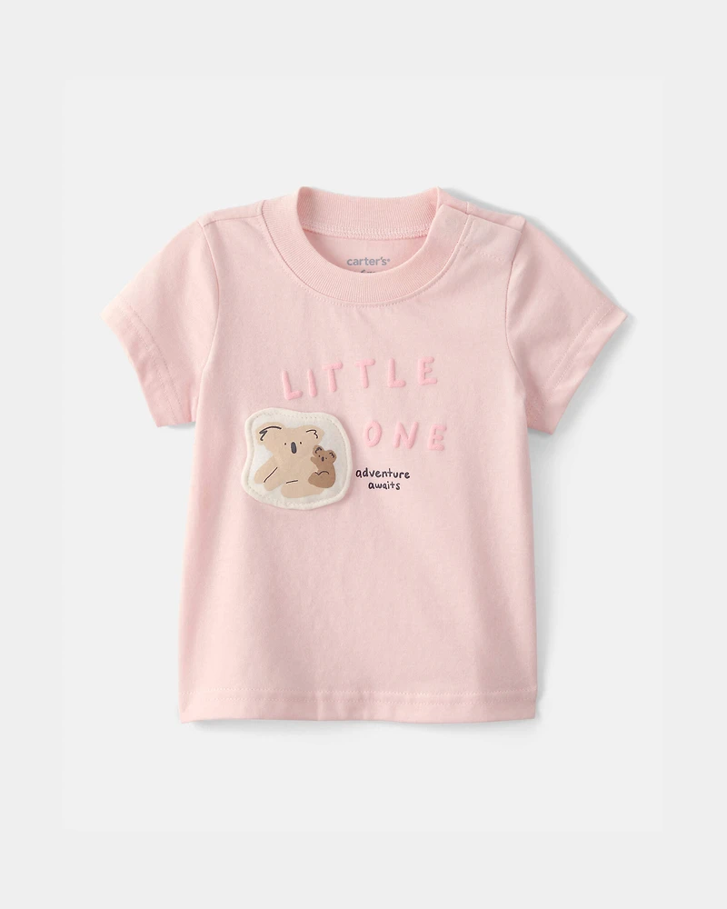 Baby Girl 'Little One' Koala Graphic Tee - Pink
