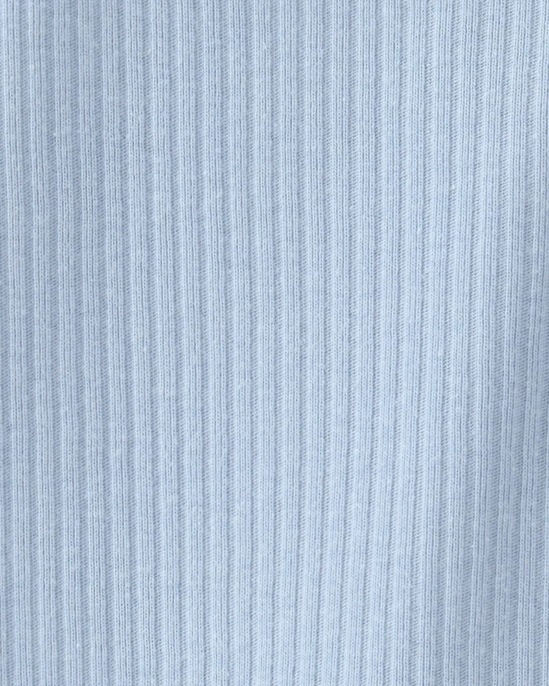 Baby Girl Solid Sleeveless Romper - Blue