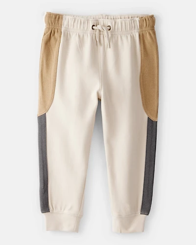 Toddler Boy Colourblock Joggers - Tan