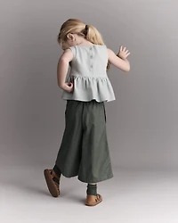 Toddler Girl Peplum Top Floral Print - Light Blue