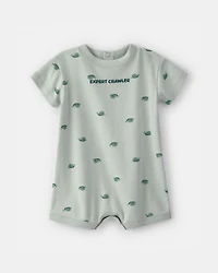 Baby Boy Snail Short-Sleeve Romper - Green