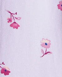 Toddler Girl Floral Cotton Flare Pull-On Stretch Leggings - Purple