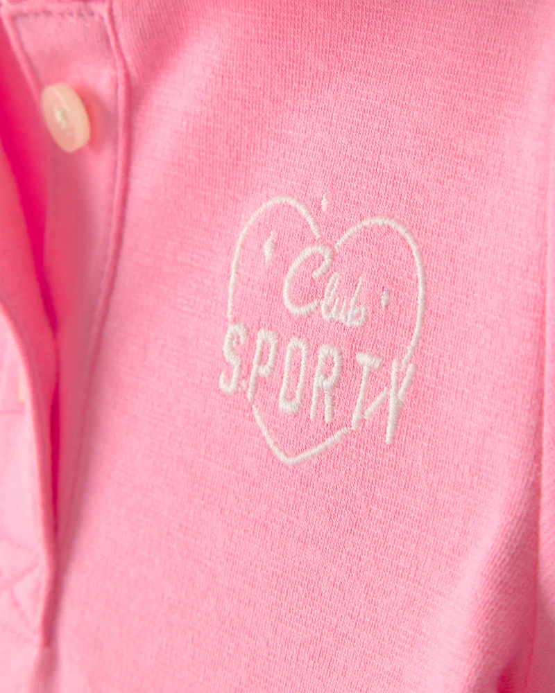 Baby Girl Pleated Tennis Dress - Pink