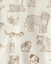 Toddler Pet Print Organic Cotton 2-Piece Pyjamas