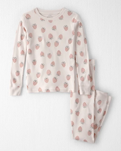 Girls 2-Piece Organic Cotton Pyjama Strawberry-Print