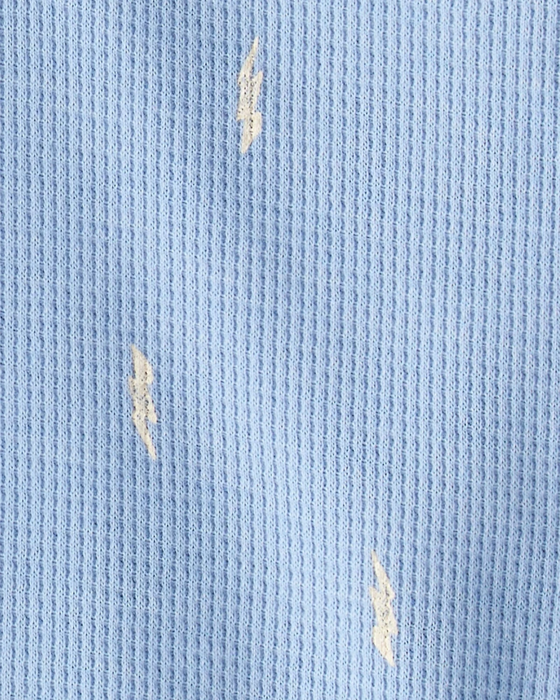 Baby Boy Lightning Thermal Bodysuit & Pant Set - Blue