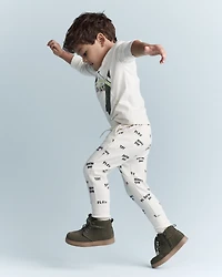 Toddler Skiing Squish Long-Sleeve Relaxed Graphic Tee - Cream