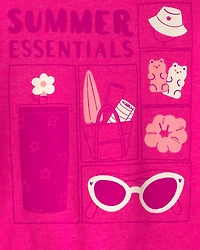 Toddler Girl 'My Bag's All Packed' Summer Graphic Tee - Pink