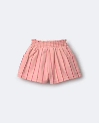 Toddler Girl Swing Short with Pockets Stripes - Peach