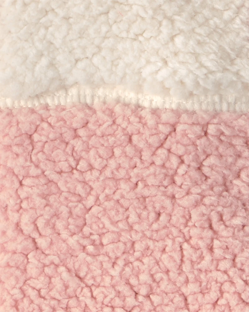 Baby Girl 3-Piece Colour Block Teddy Fleece Layering Set - Pink