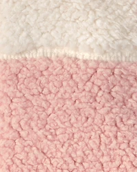 Baby Girl 3-Piece Colour Block Teddy Fleece Layering Set - Pink